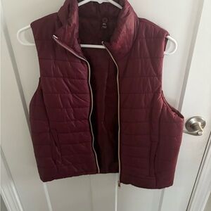 Women's Burgundy Quilted Vest